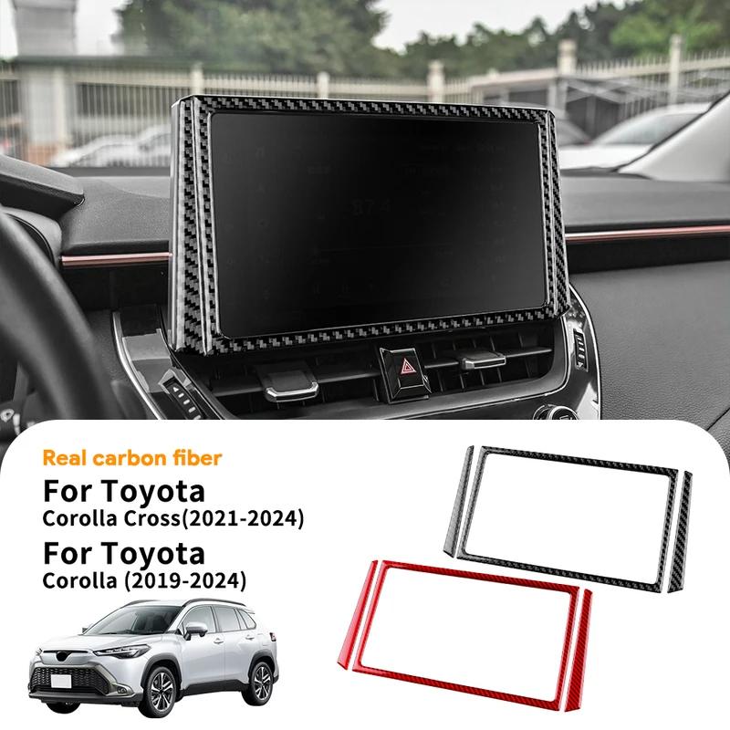 Настоящая мягкая наклейка из углеродного волокна для Toyota Corolla 2019 2020-2023 2024 Corolla Cross 2021-2024 LHD RHD Автомобильная полоса центральной консоли.