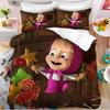 Мультяшный комплект постельного белья «Марта и Медведи» 3D-печать Пододеяльник Наволочка Размер Queen King Покрывало Для Детей и Взрослых