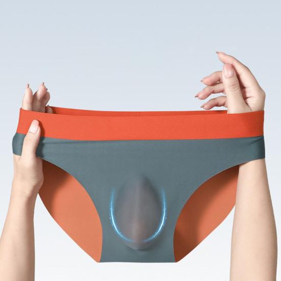 Мужские трусы средней посадки с эластичной талией, дышащее нижнее белье, 3D U-образный вырез, бесшовные тонкие трусики, повседневная одежда