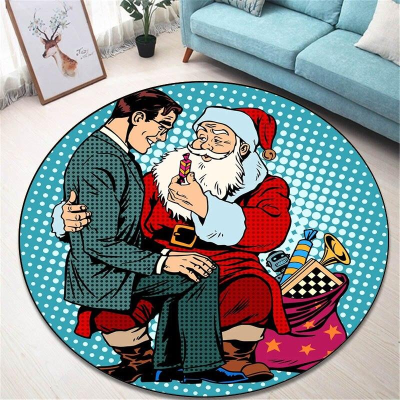 Новинка 2022 года, Рождественский круглый ковер, напольный коврик для гостиной, ковер из полиэстера, стул для киберспорта, круглый коврик, Прямая поставка, подарок ребенку