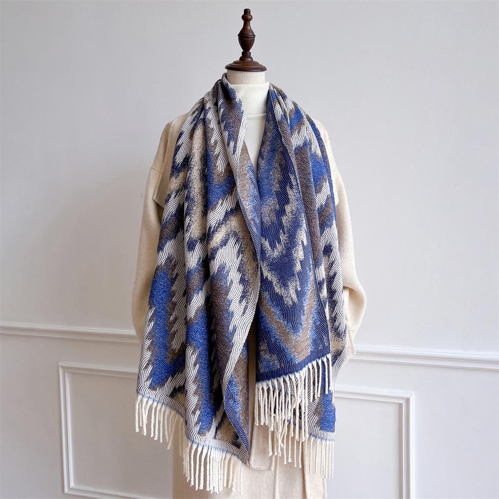 [T842] 65*180cm Ethnic Style Women Jacquard Scarf Thick Imitation Cashmere Tassel Shawl Winter Warm Neck Wrap Pashmina Blanket
