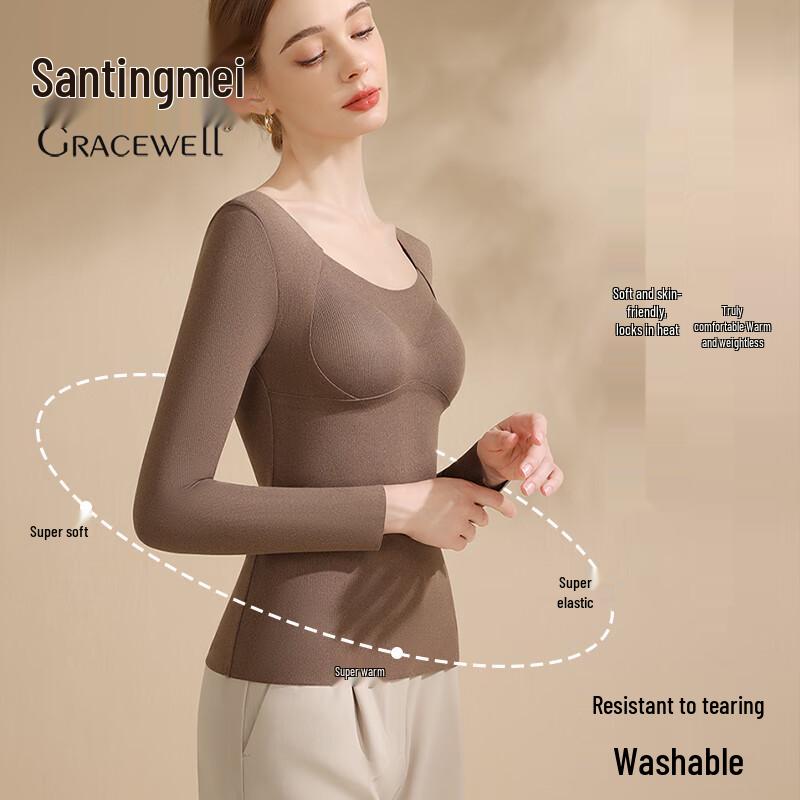 Женский термотоп Tingmei со встроенным бюстгальтером с подкладкой
