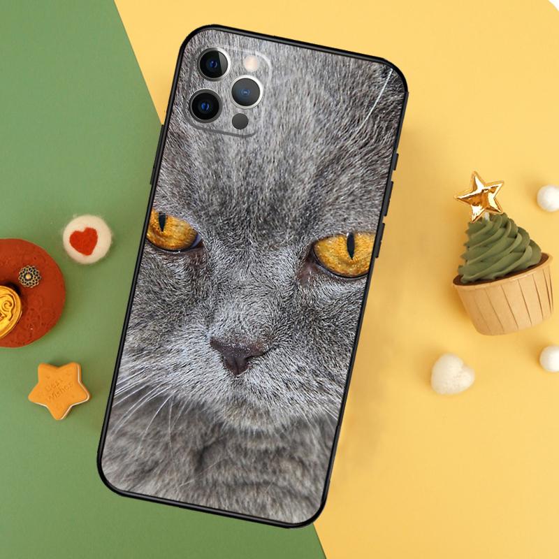 Чехол для телефона Британская короткошерстная кошка Для iPhone 17 16 14 13 12 11 15 Pro Max 12 13 Mini 16E 17 Air Ударопрочный чехол