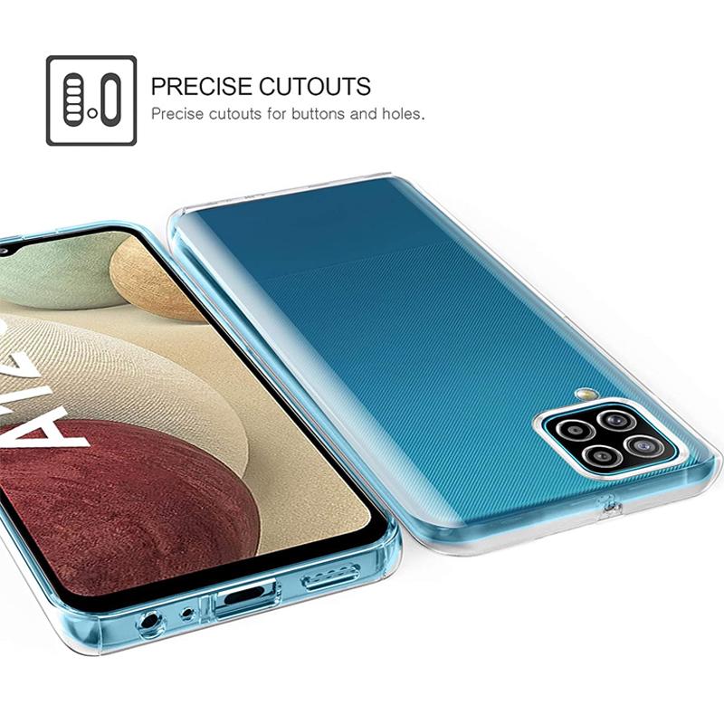 Чехол для телефона Samsung Galaxy A12, двухсторонний прозрачный противоударный чехол на 360°