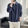 Spring and Autumn New Half-zip Sweatshirt Men's American Retro Loose Casual Design Niche Solid Color Pullover Trend