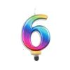 Свеча-цифра Alpen Metallic Rainbow (6)