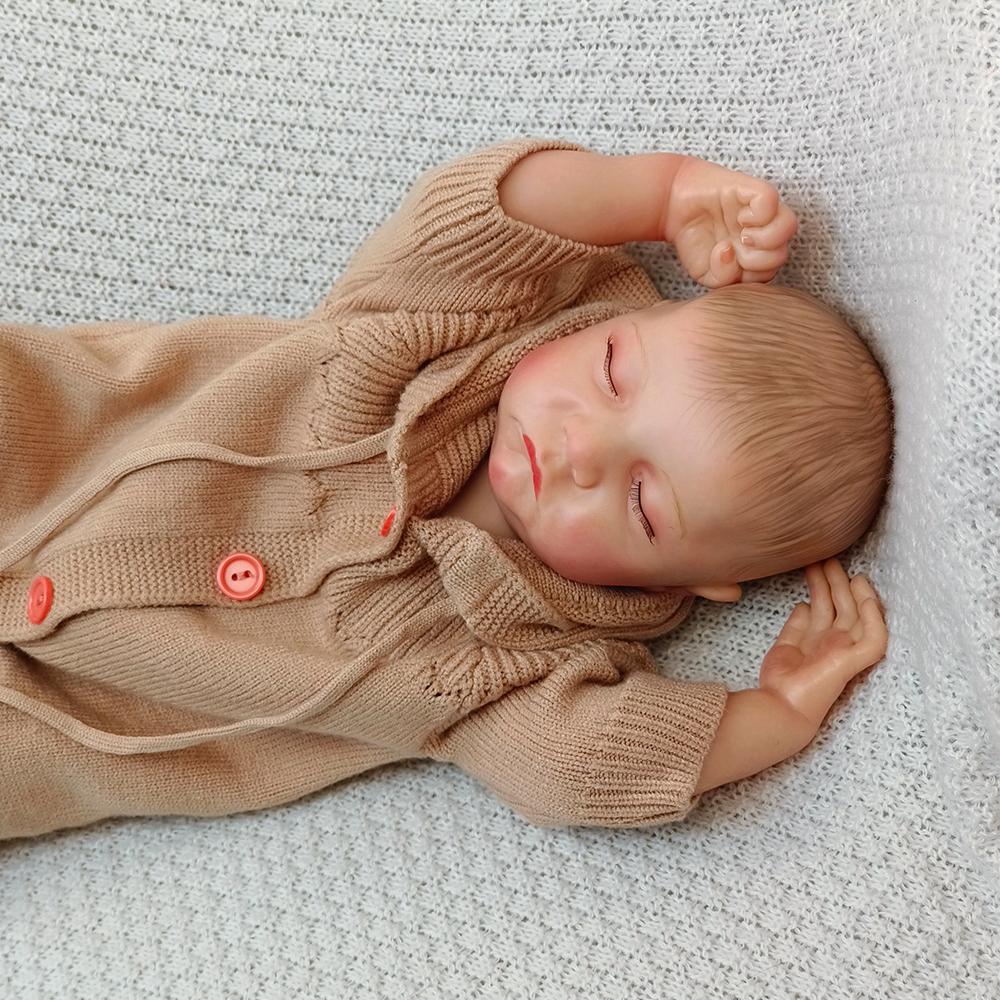 Кукла-реборн 48 см, расписанные вручную волосы, игрушка-кукла, как настоящая мягкая на ощупь, новорожденный ребенок, кукла ручной работы, рождественский подарок