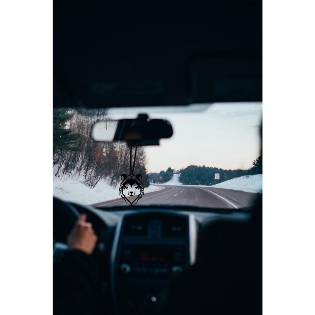 Украшение зеркала заднего вида автомобиля Волчье лицо из металла