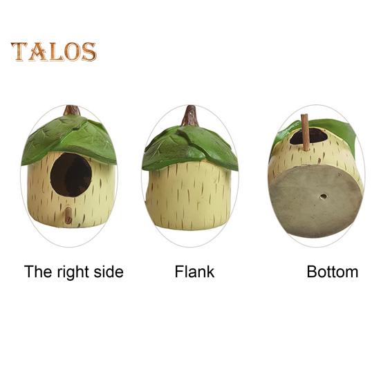 Домик для колибри для улицы, небольшой подвесной домик для птиц из смолы, декоративный домик для птиц с зелеными листьями для балкона, крыльца, заднего двора, декор