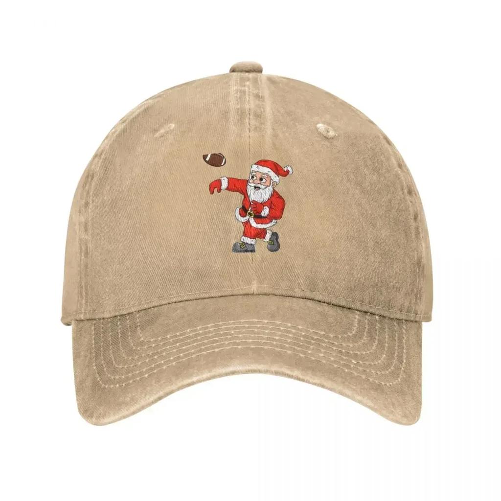 Christmas Santa Claus Football Quarterback Boys Kids Xmas Baseball Cap Trucker Cap New In The Hat Unisex Womens