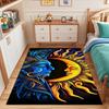 Sun and Moon Yin Yang Design Carpet Patterned carpet, suitable as a non slip play mat for the living room and bedroom sofa