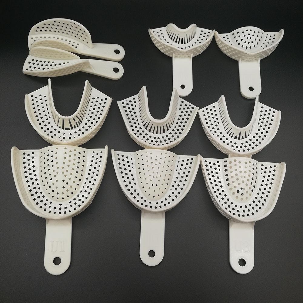 Dental Impression Plastic Trays Without Mesh Tray Teeth Holder Dentist Tools Lab Material