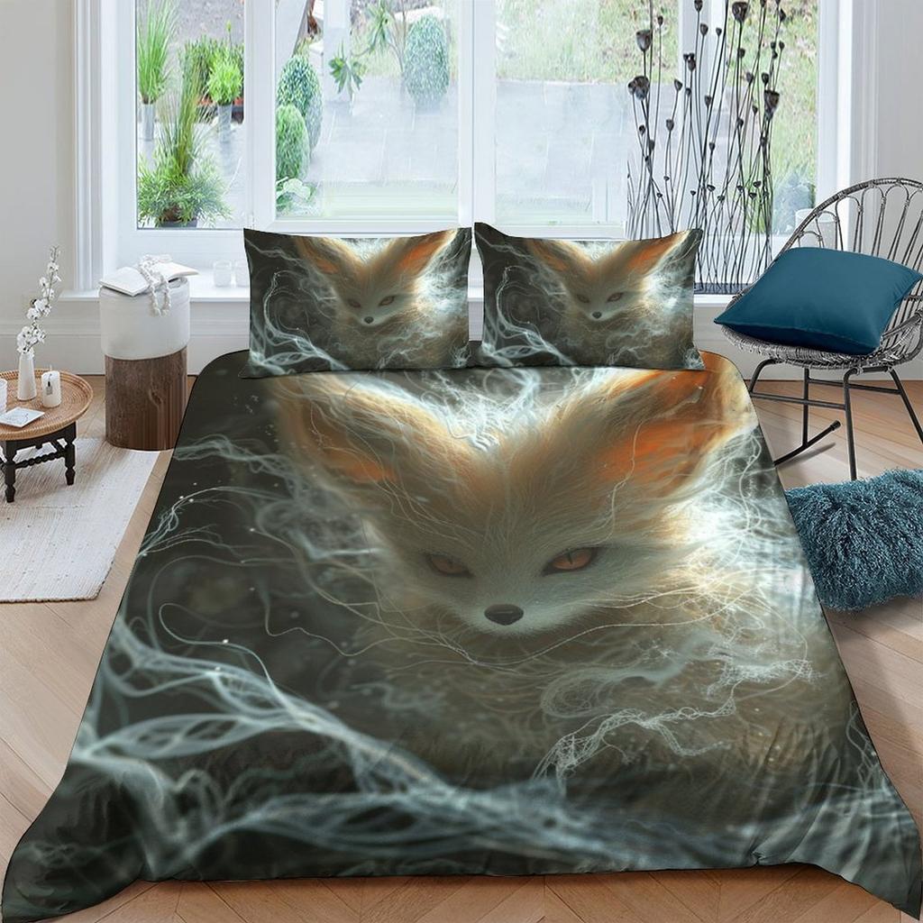 Fox Printed Duvet Cover Quilt Cover Bedding Set Comforter Covers For Childrens Kids And Adults Warm Soft Comfortable Breathable