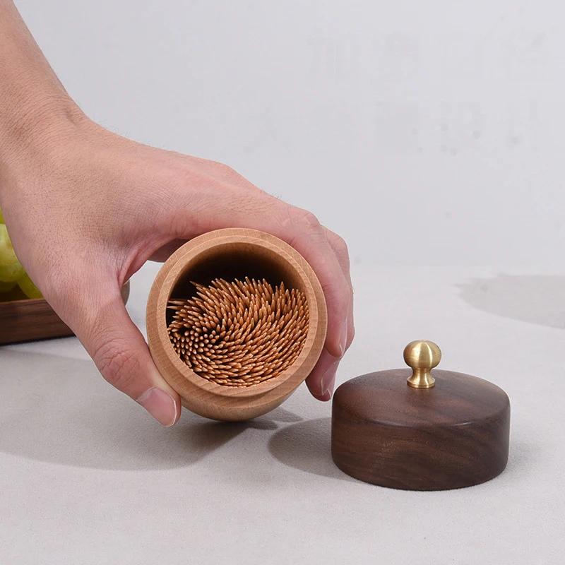 Коробка для зубочисток из массива дерева HeMu для дома, креативная, высокого класса, коробка для ватных палочек высокого класса, удобная коробка для зубочисток