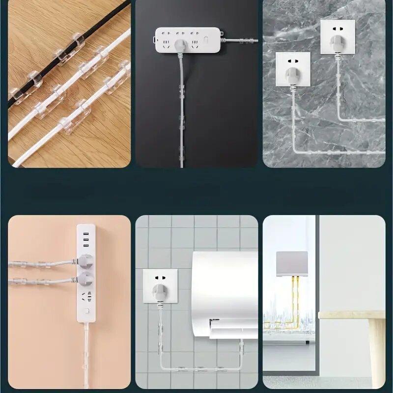 Scratch Free Cable Drop Clip 20pcs/set Self-Adhesive Holder Secure Storage Fixed For Home No Drill Desk Tidy Easy Install Portable Handmade