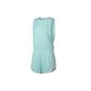 Logo Print Quick-Dry Running Sports Jumpsuit Women Jumpsuit Cyan AQ5116-336
