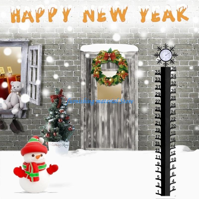 Y5GD Зимняя снежинка Металлическая линейка Измеритель снегопадов Измерение снега для двора