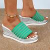 Fashion 2024 Fashion Women's Shoes Plus Size Women's Slippers New Color Matching Casual Slippers Women Hot Sale Peep Toe Wedge Sandals