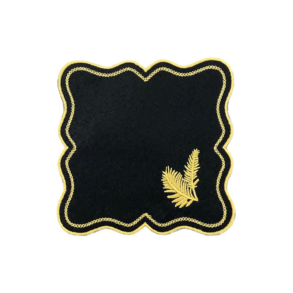 Set Of 6 Spike Patterned Embroidery Linen Coffee Serving Napkins