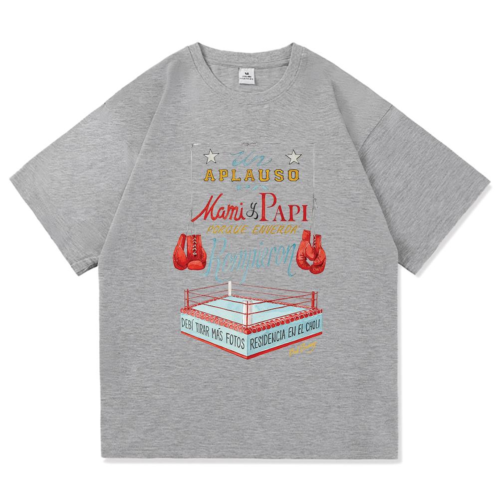 DTMF Residencia Tour Боксерская Футболка Bad Bunny 2025 Мужская Харадзюку Высококачественная Рубашка Подарок для Пары Свободная Хлопковая Футболка