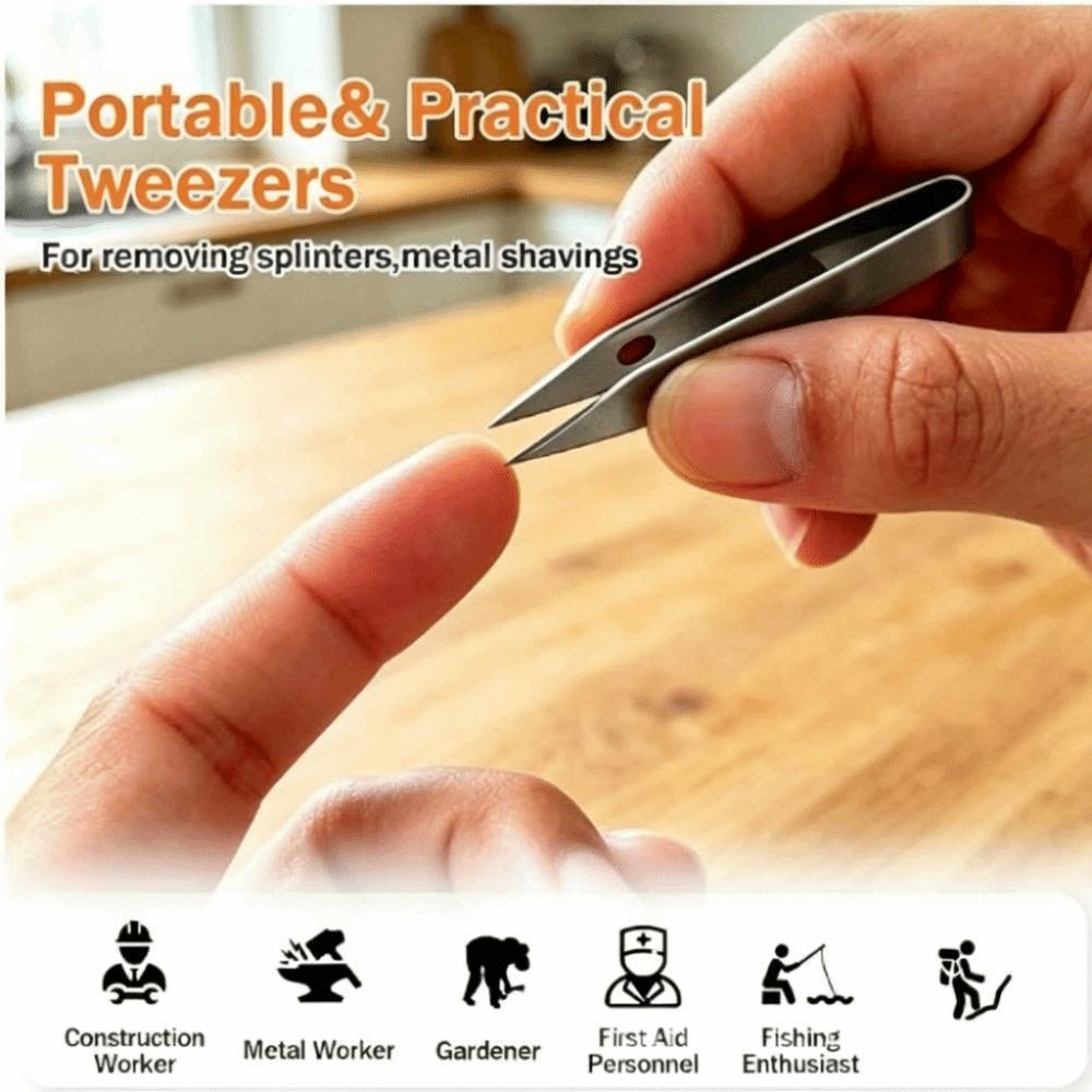 Precision Stainless Steel Tweezers Multi-Function Precision Clip Outdoor Pick-Up Tool Emergency