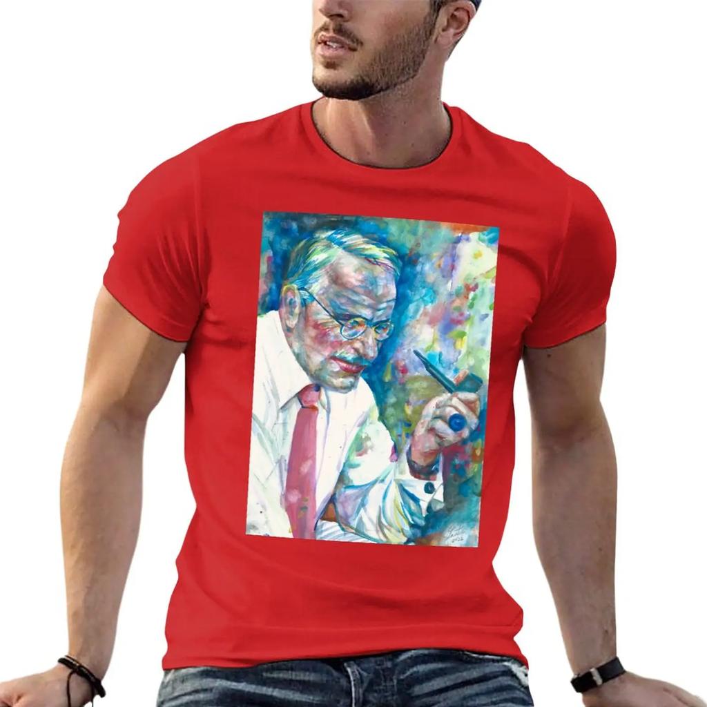 CARL JUNG - watercolor portrait .11 T-Shirt Short sleeve tee Anime t-shirt plain t-shirt heavy weight t shirts for