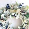 New Christmas Blue Berry Artificial Wreath Wedding Door Hanging Pinecone Decor