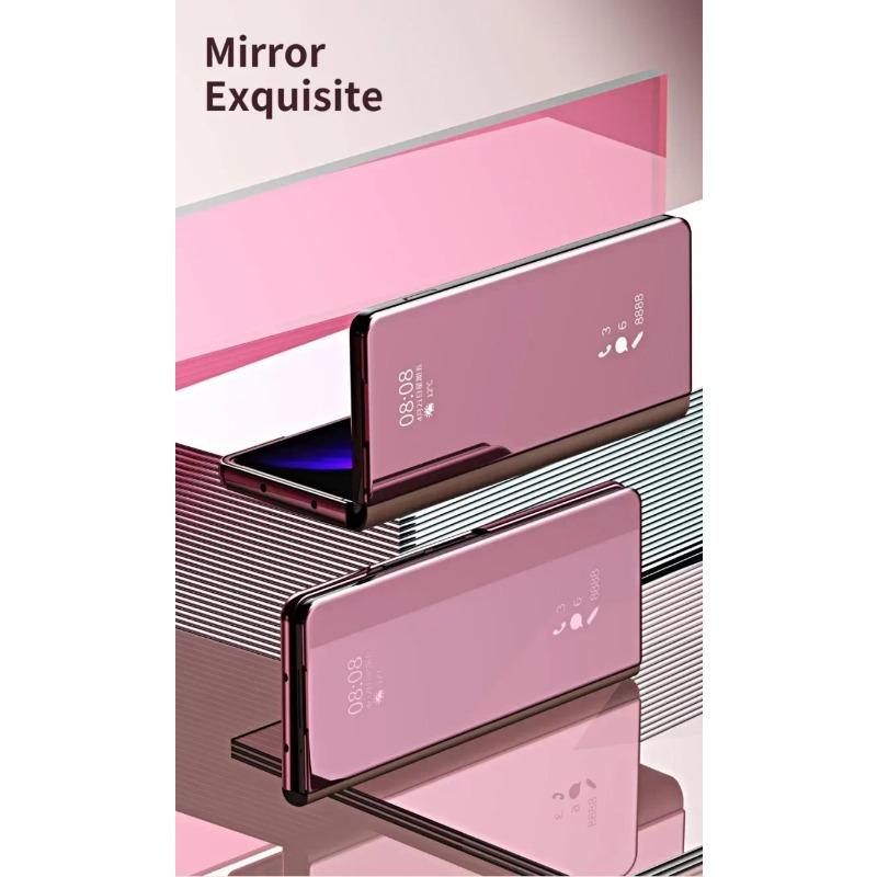 Чехол-книжка с зеркалом, защитный чехол Smart View Kickstand для Samsung Galaxy Z Fold 6, 5, 4, 3, 2 с держателем подставки, защитный металлический противоударный