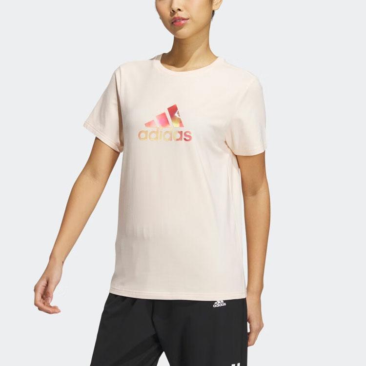 Adidas Drop Shoulder Sleeve T Shirt Women's Light Pink HY2888