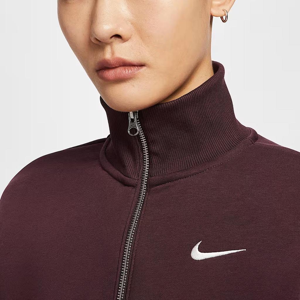 Nike Спортивная одежда Phoenix Флис Высокий воротник Однотонный Простой Удобный Эстетичный Свитшот Женский Свитшот DQ5768-652