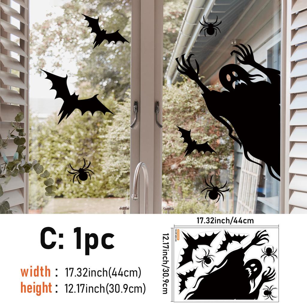 Halloween Self-Adhesive Glass Sticker Window Sticker Style Wall Sticker Door Sticker Diy Horror