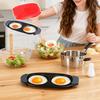 Microwave Egg Cooker Quick-Heat Dual Compartment Cooking Egg Maker Non-Stick Coating Mini Omelet Maker with Heat-Resistant Handle