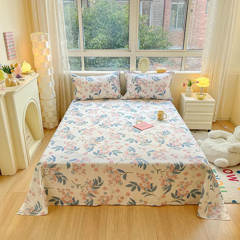 100% Хлопковые Простыни С Цветочным Принтом Плоская Простыня Покрывало Клетка Плед Домашний Текстиль Без Наволочки