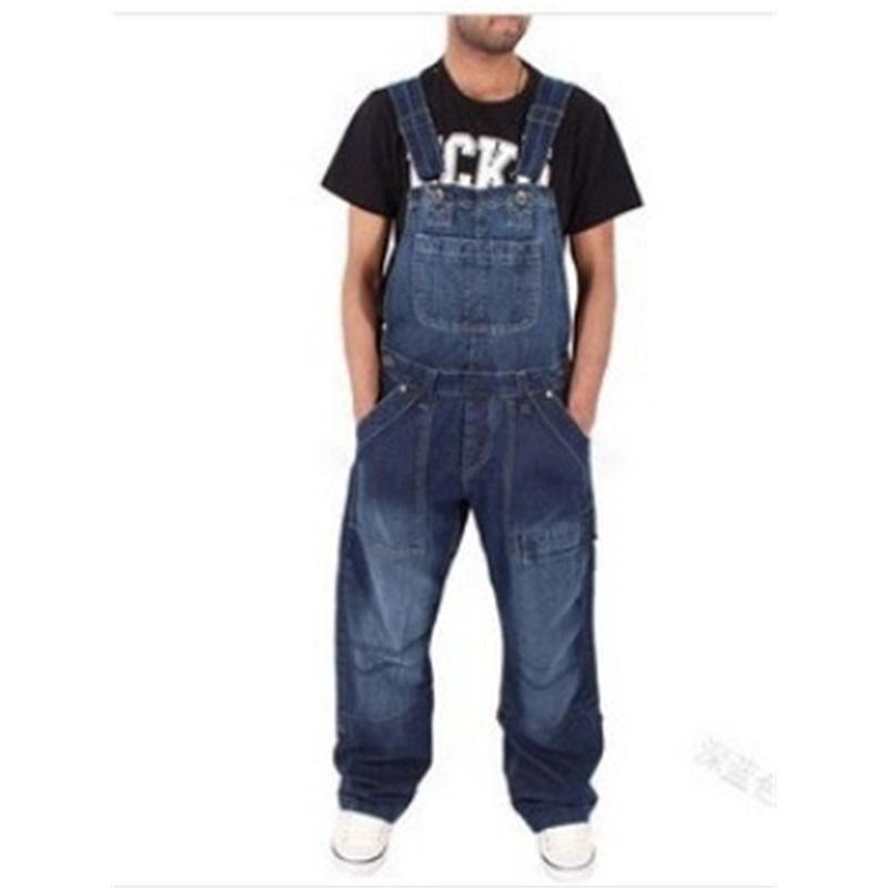 Men's Denim Overalls, Women's Science And Technology Men's Overalls, Multi-pocket Loose Large Size Casual Jeans