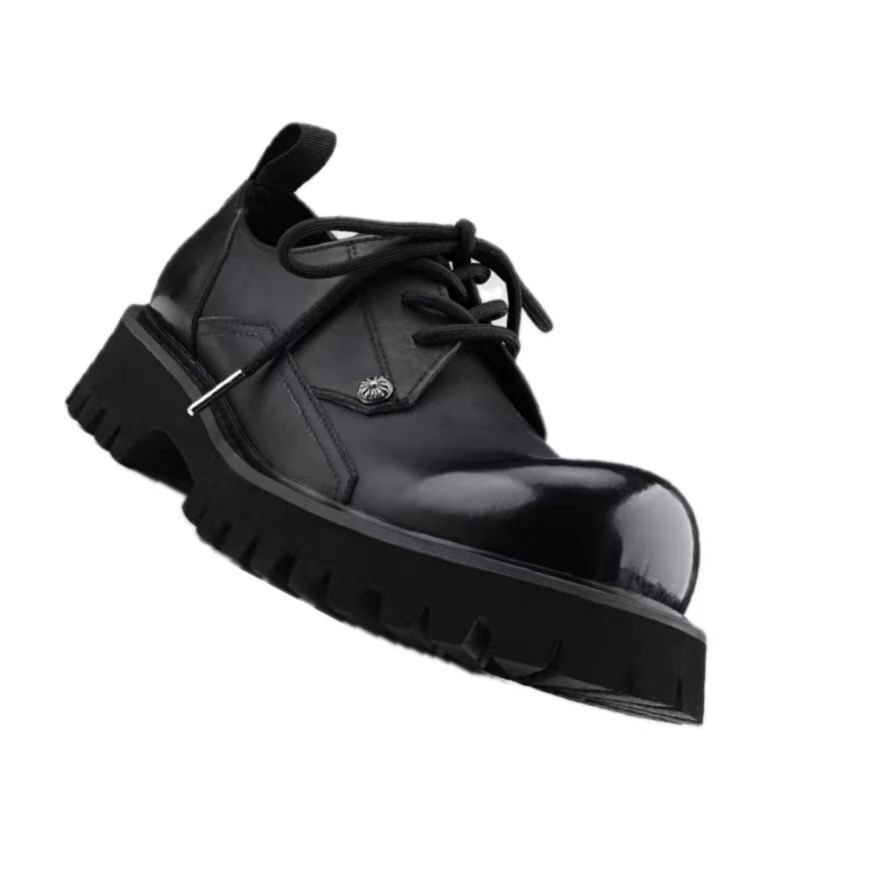 Мужские корейские кожаные туфли-оксфорды на платформе, толстые туфли-дерби, повседневные туфли-лоферы, мужские туфли с квадратным носком, формальные туфли