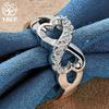 925 Sterling Silver AAA Zircon Heart Ring Jewelry