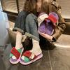 Модные женские трендовые тапочки Новая мода Плюшевые с мелким вырезом Комнатные и уличные сандалии Повседневные тапочки для спальни Однотонные шлепанцы Женские