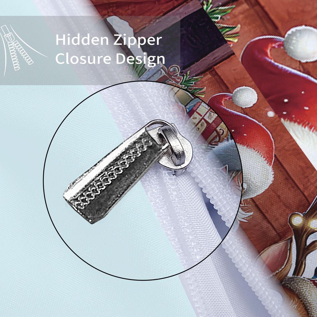 Comforter 3Pc Christmas House Print Coreless Duvet Set Multi Size Bedroom Holiday Dormitory Bedding Decoration Softmachine Washable