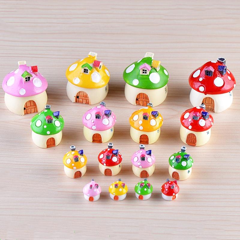 1 шт., мини-грибной домик из смолы, миниатюрные садовые аксессуары, микропейзаж, сказочный сад, миниатюрные украшения, ремесло