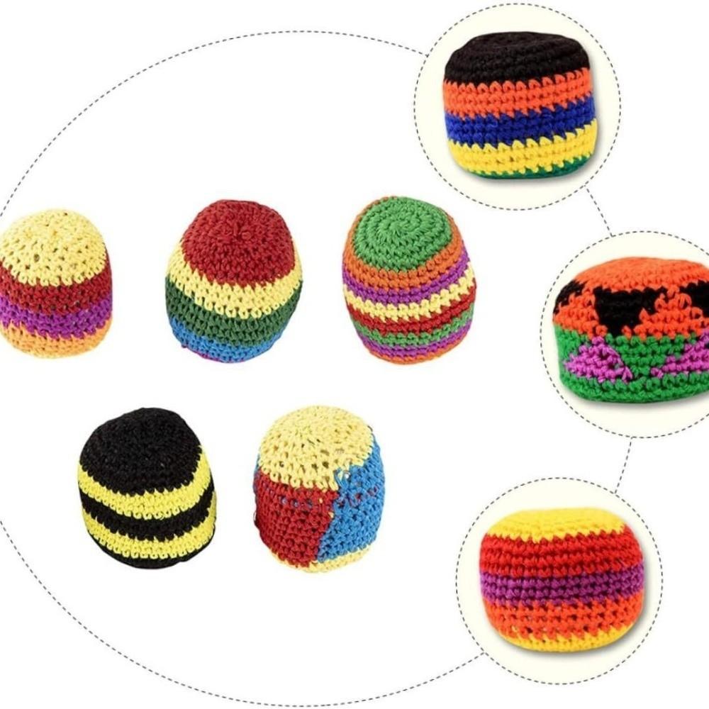6/12/24Pcs Colorful Footbag Sacks Funny Kids Outdoor Toy Random Color Soft Juggling Balls Beginner