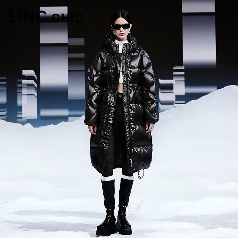 Jin Yujie Женская длинная пуховая куртка-пуховик в стиле знаменитостей с капюшоном