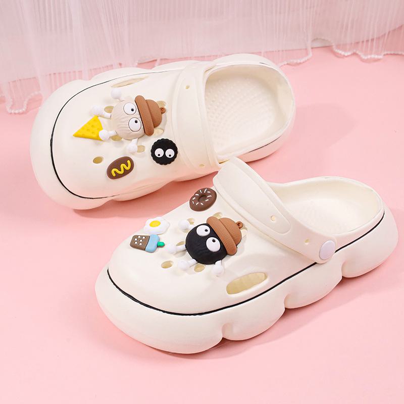 Летние женские сандалии: Удобный мультяшный дизайн, визуально увеличивающий рост, стиль ленивого пляжа для отдыха.