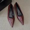 Fashion French Style Temperament Women Pumps 2025 Fashion Pointed Toe Thin Low Heels Shoes Elegant Party Solid Color Soft Women Pumps