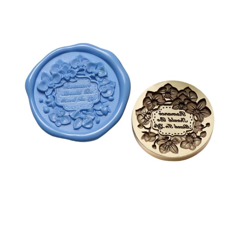 Штамп для восковой печати с цветочным тиснением для свадебного приглашения, конверта, штамп для восковой печати с цветочной текстурой