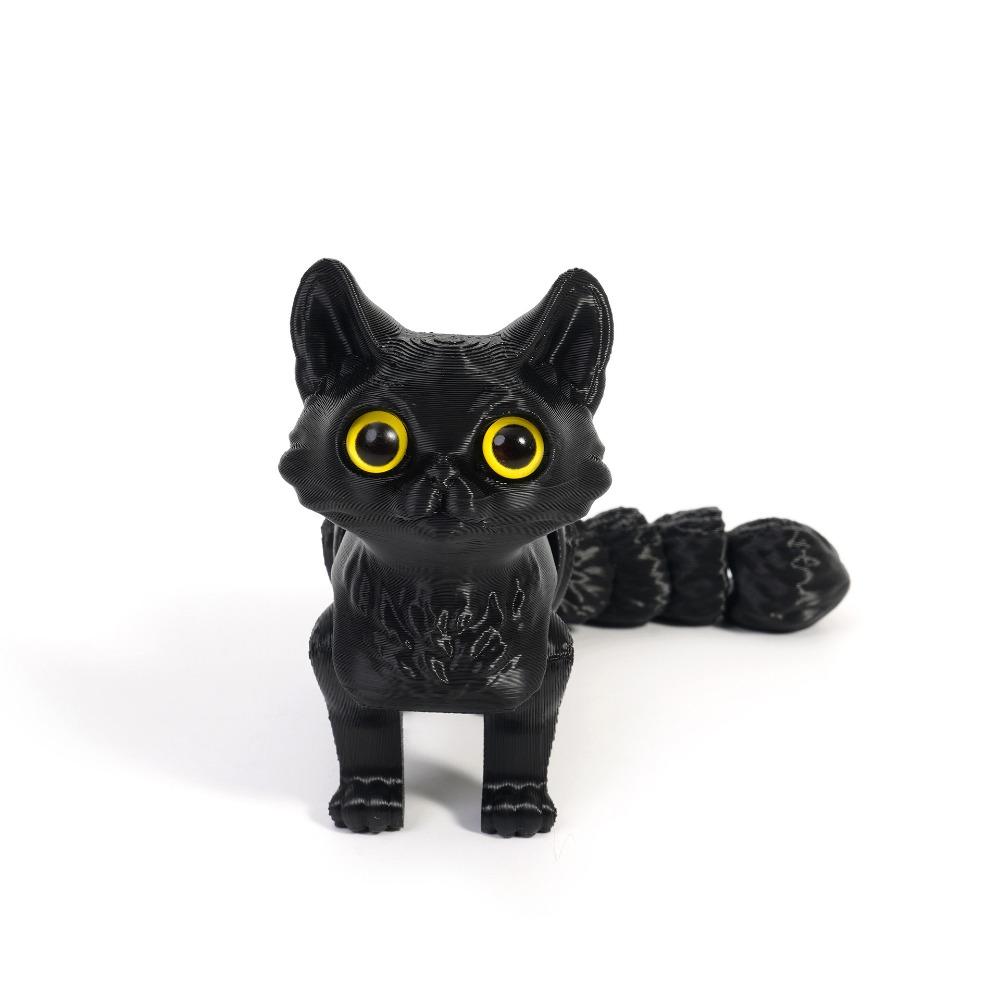 Очаровательная PLA фигурка кошки с подвижными шарнирами, 3D-печатная игрушка-кошка 16 см, подарок для снятия стресса