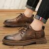 Fashion Men Formal Casual Shoes Students Thick Bottom Lace Up Round Head Non-slip Comfortable Business Outdoor All-match Mens Shoes