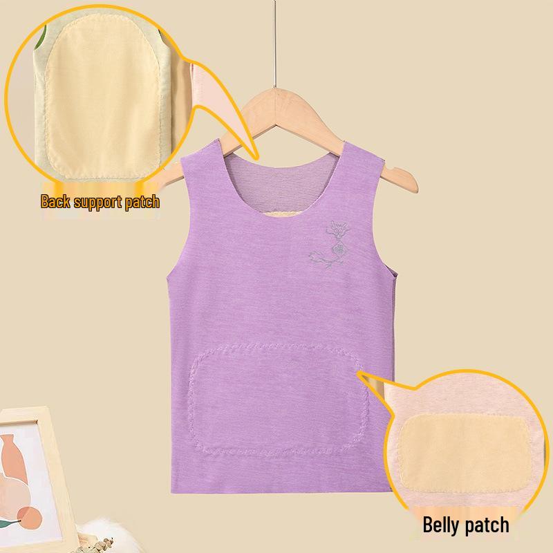 Kids' Cashmere Silk Vest - Warm, Velvet-Lined Base Layer for Boys and Girls In Autumn and Winter