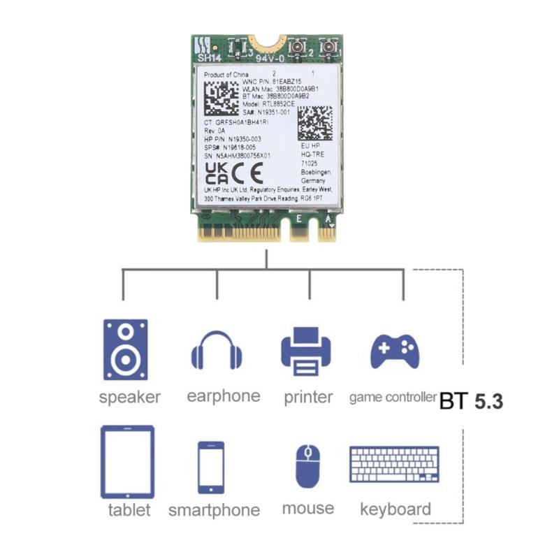 5400 Мбит/с Wi-Fi приемник TriBand 2.4/5/6Ghz WiFi 6E карта Bluetooth совместимый 5.3 RTL8852CE беспроводной адаптер для