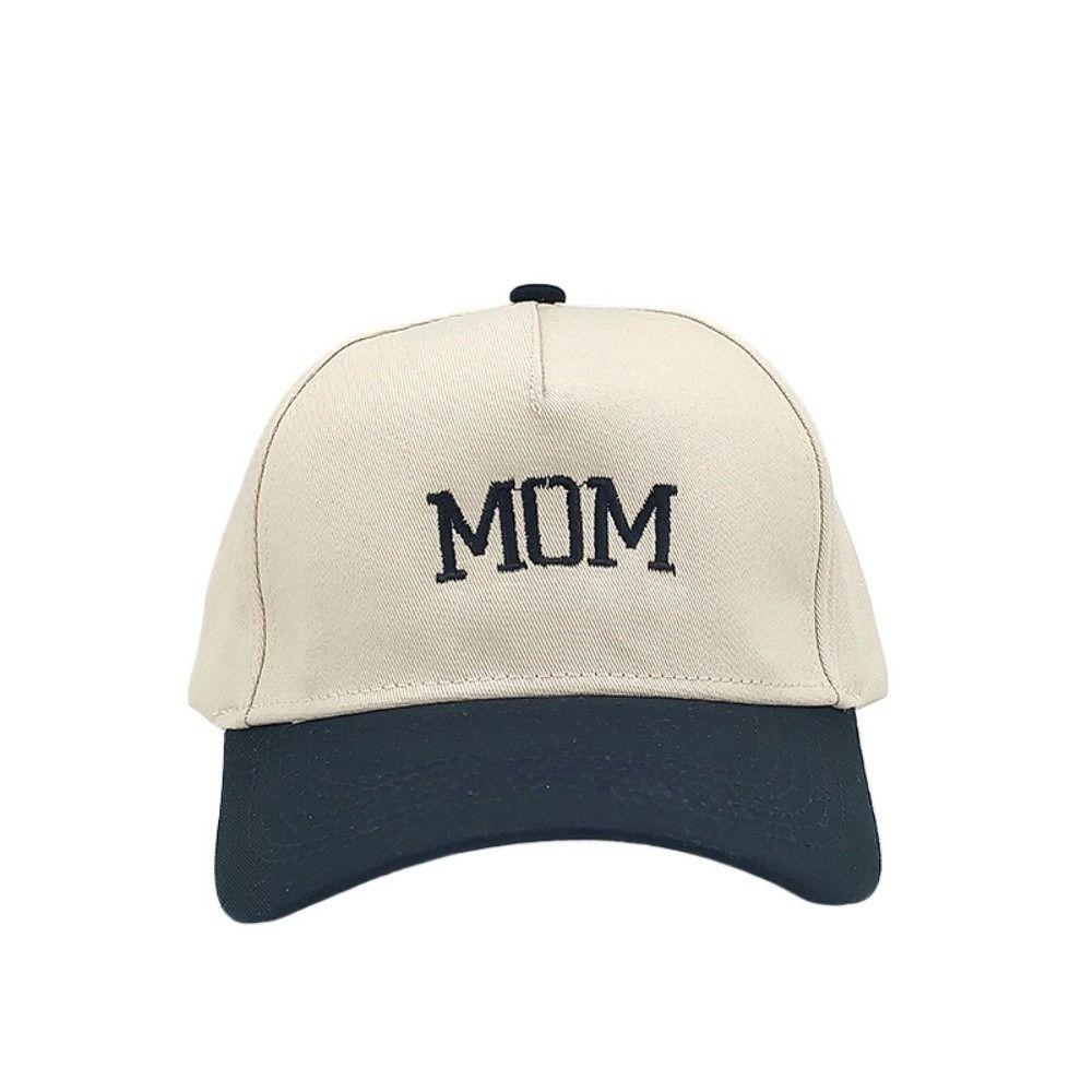 2pcs/set Letter Embroidered Mom Dad Baseball Cap Two-Tone Couple Cap Baseball Hats For Man Women