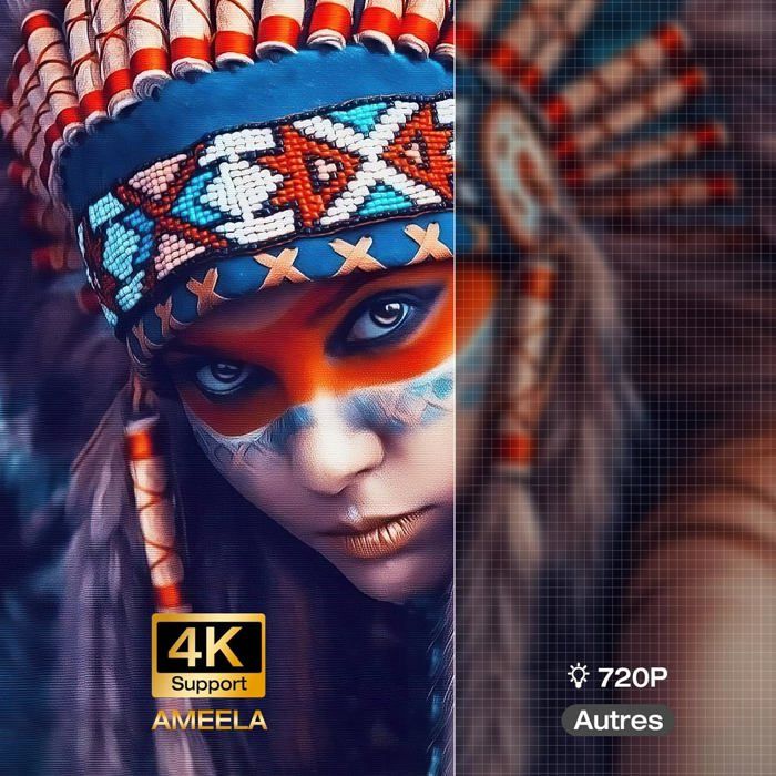 Мини портативный проектор - AMEELA - CL003 - 1080P - WiFi - Bluetooth 5.1 - Коррекция трапецеидальных искажений